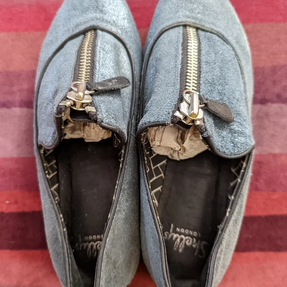 SHELLYS LONDON Blue Suede Platform Shoes Size 7.5 - Picture 9 of 9